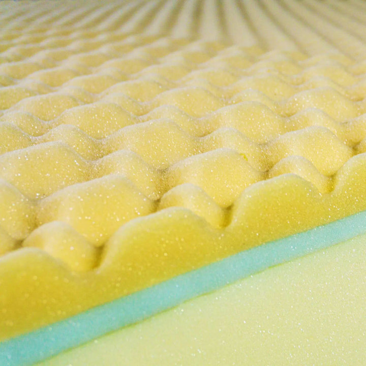 Close-up of the quilted surface emphasizing texture and comfort zones.