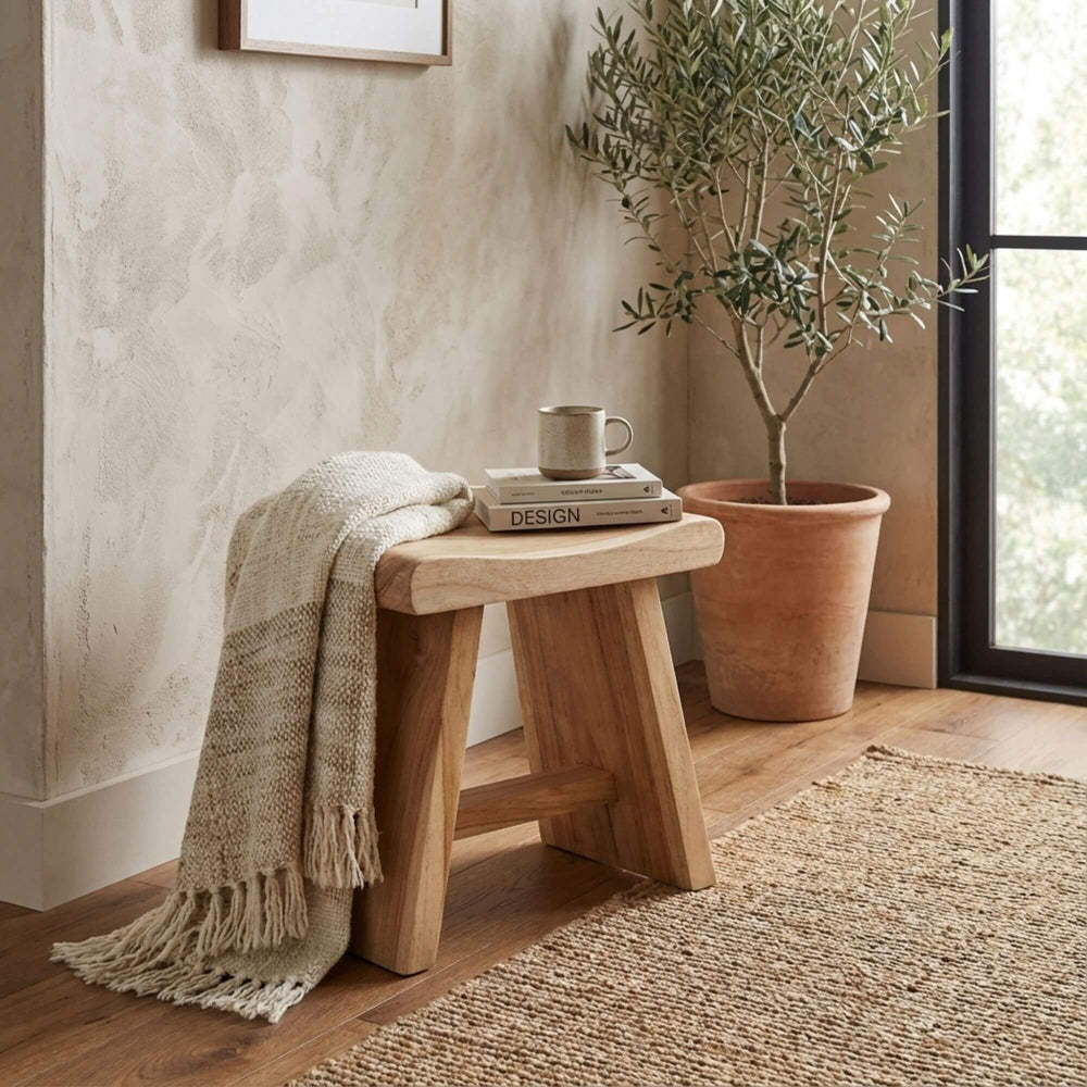 Midas suar stool in cozy living room corner