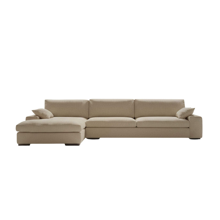Taupe Milano sofa on a white background