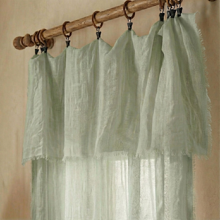 Close-up detail of the Milos curtain highlighting the lightweight cotton and linen weave.