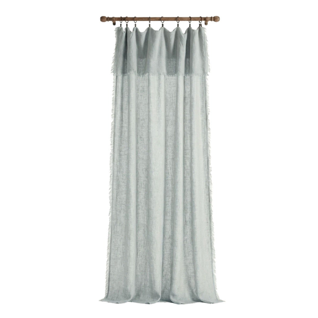 Full-length view of the Milos curtain showcasing its soft cotton-linen texture and natural drape.