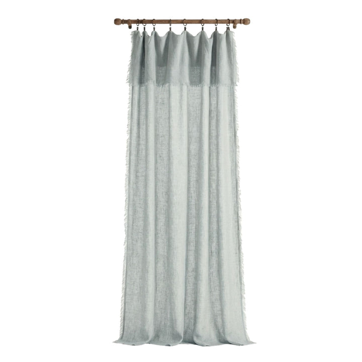 Full-length view of the Milos curtain showcasing its soft cotton-linen texture and natural drape.