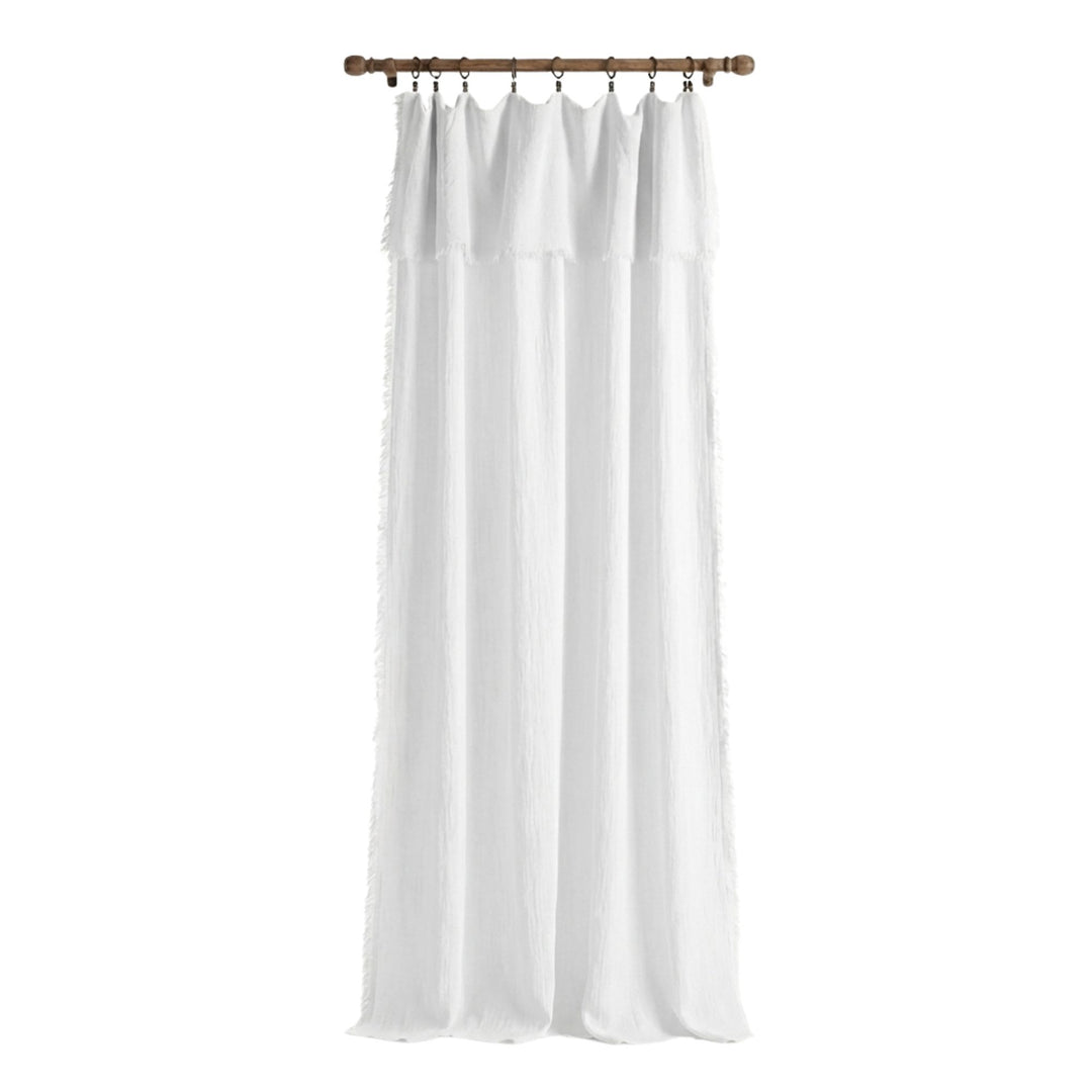 Full-length view of the Milos curtain showcasing its soft cotton-linen texture and natural drape.