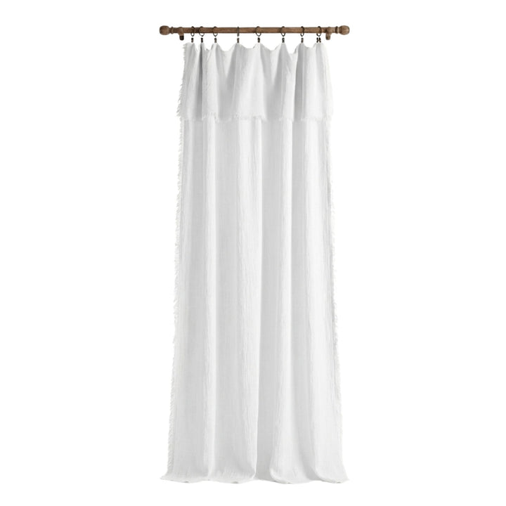 Full-length view of the Milos curtain showcasing its soft cotton-linen texture and natural drape.