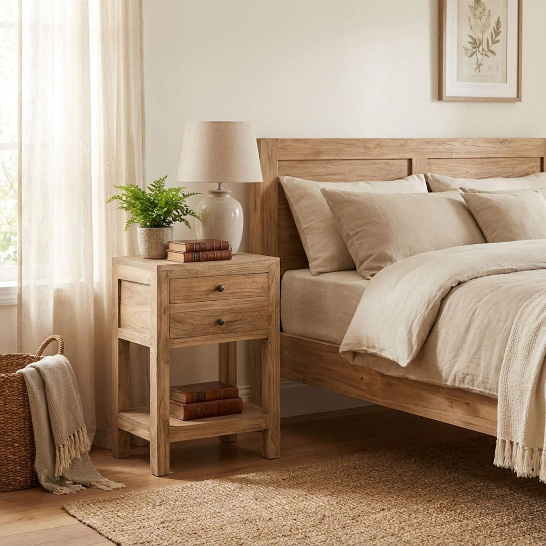 MINDI BEDSIDE TABLE | 45X30X66CM