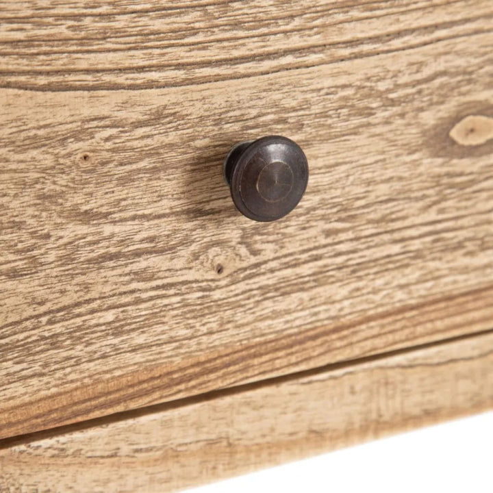 Drawer detail with round metal knob