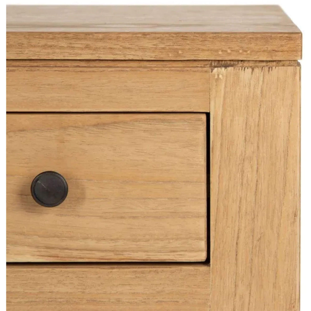 Top surface corner detail showing natural wood grain