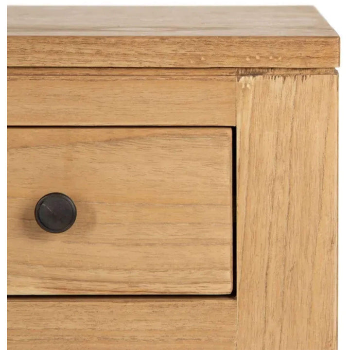 Top surface corner detail showing natural wood grain