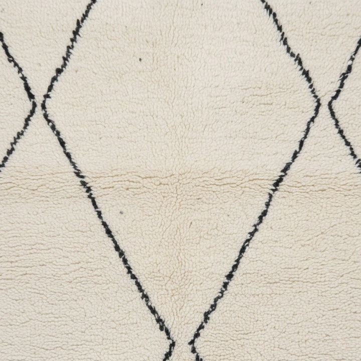 Close-up of the handwoven wool texture and geometric diamonds.