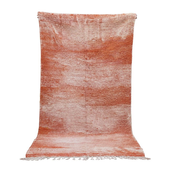 Front view of the Moroccan Rug in terracotta and cream gradient tones.