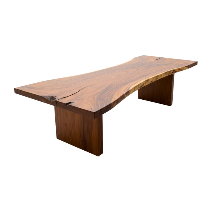 Motui Nui Suar wood dining in white background