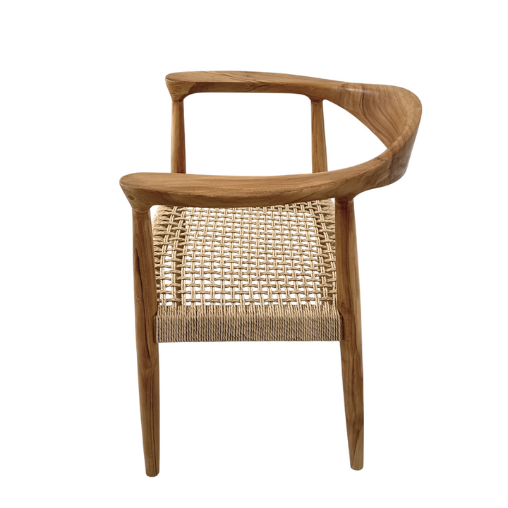 Mur Dining Chair side profile highlighting armrest design.