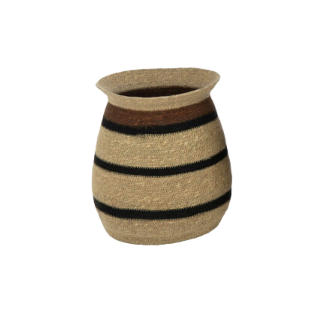 Small Nambia striped basket for tabletop storage