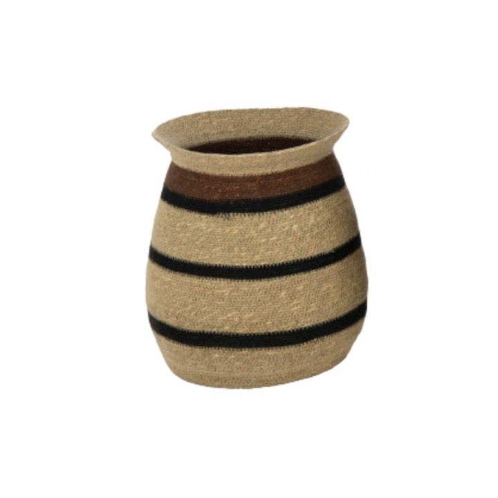 Small Nambia striped basket for tabletop storage
