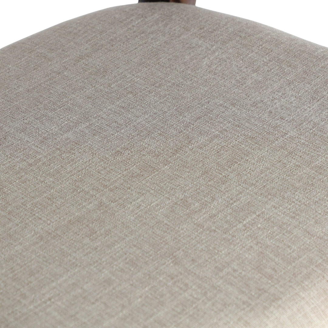 Macro texture of natural beige linen upholstery.