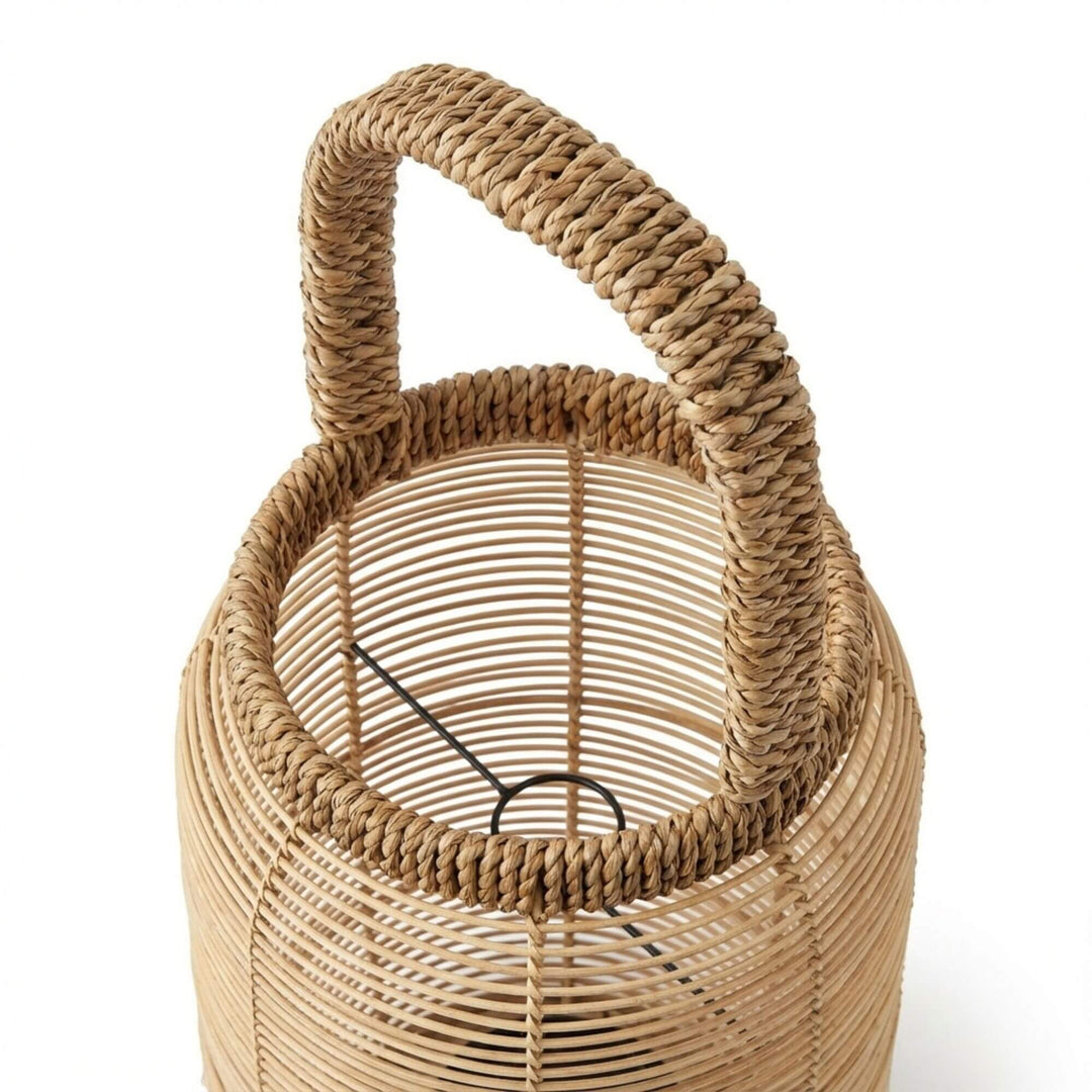 Close-up detail of the handwoven rattan and abaca fibers emphasizing craftsmanship and natural materials.