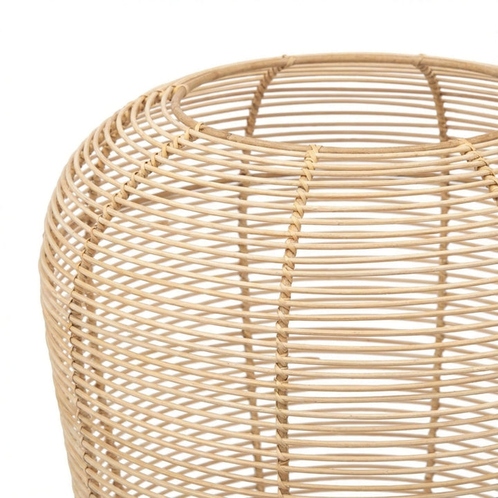 Close-up detail of the handwoven rattan and abaca fibers emphasizing craftsmanship and natural materials.