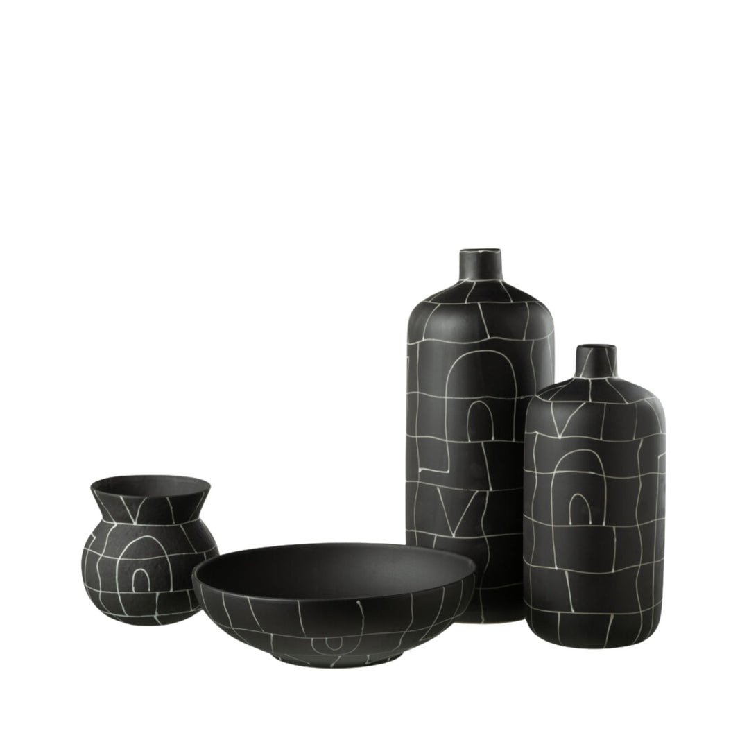 Set of Neo Collection ceramic vases displayed together in different sizes.