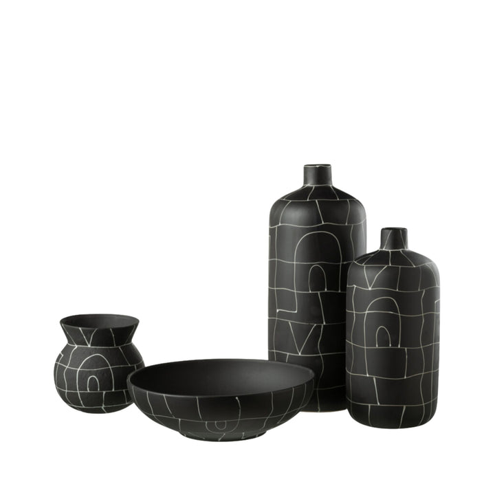 Set of Neo Collection ceramic vases displayed together in different sizes.