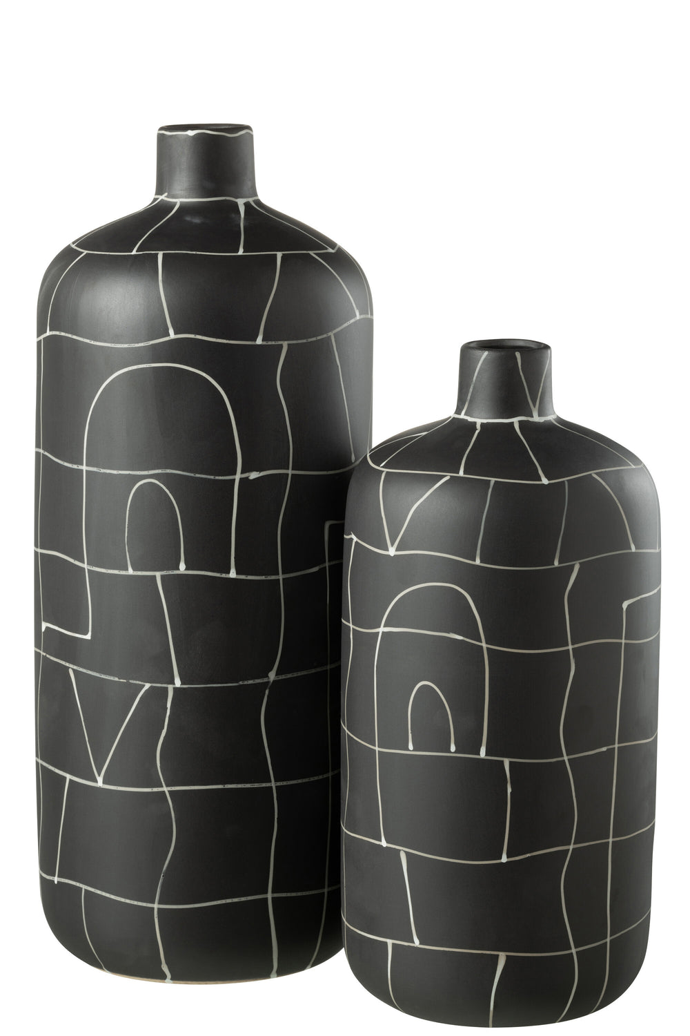 Set of Neo Collection ceramic vases displayed together in different sizes.