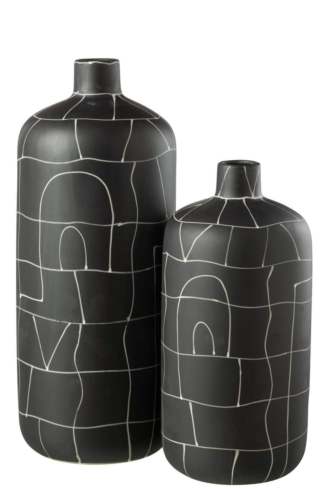 Set of Neo Collection ceramic vases displayed together in different sizes.