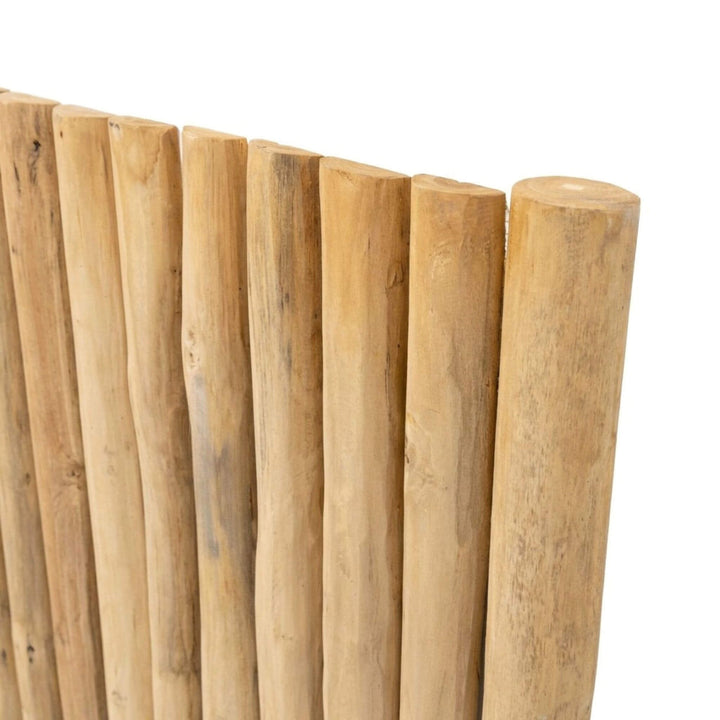 Close-up view highlighting the teak branch texture and natural variations along the top edge.