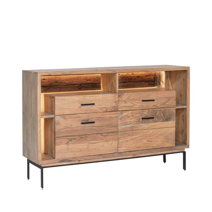 Closed front view highlighting the natural wood grain and clean rectangular design.