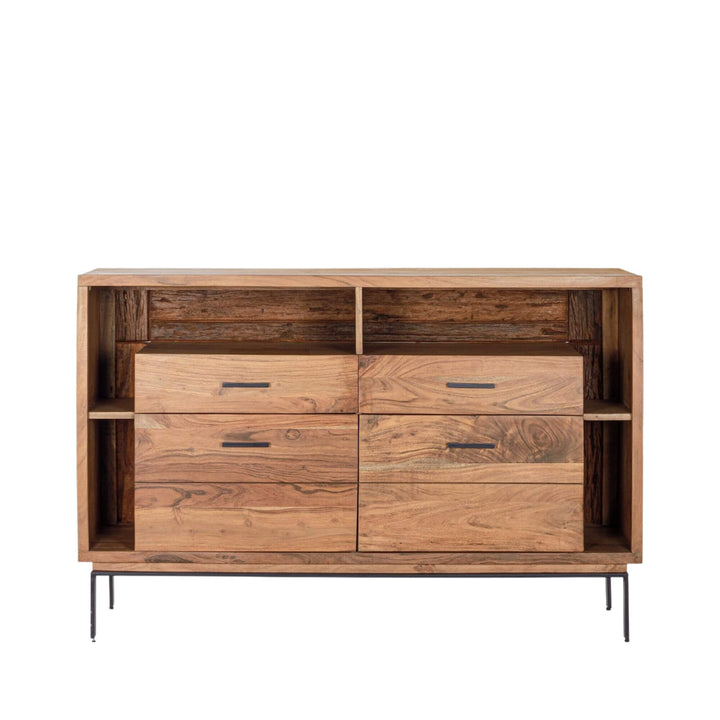 Closed front view highlighting the natural wood grain and clean rectangular design.