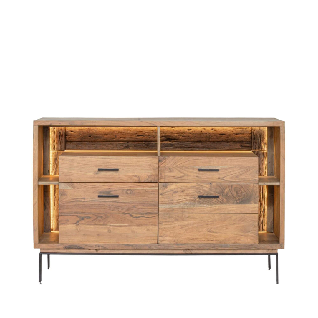 Closed front view highlighting the natural wood grain and clean rectangular design.