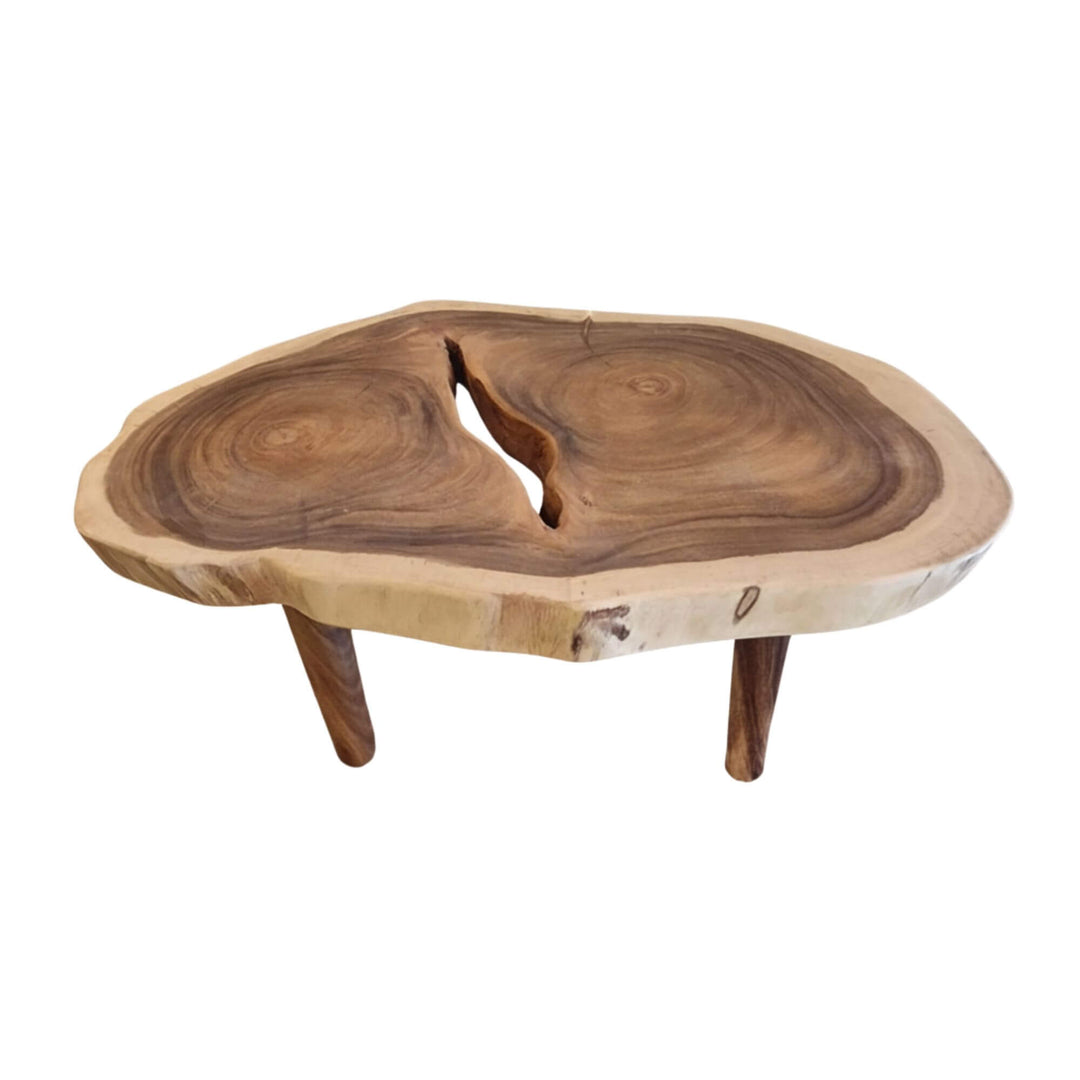 Front view of the Nuku Hiva Coffee Table showcasing its organic suar wood shape.