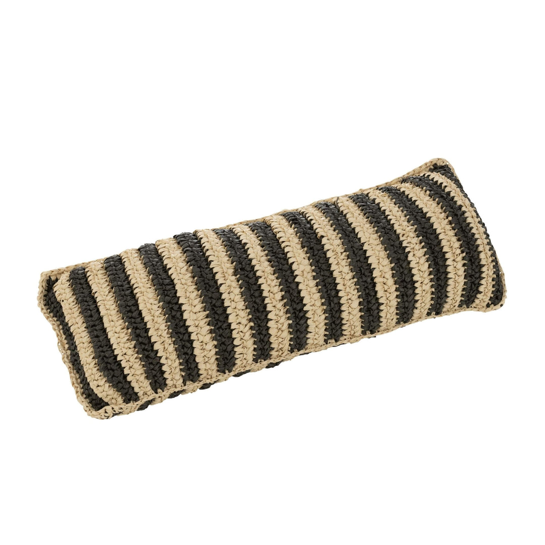 Close-up of black & beige woven polyester texture
