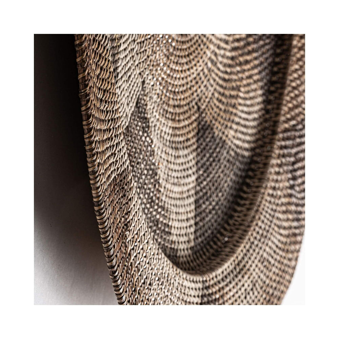 Close-up of Nyis Collection Plate E showing natural woven texture and intricate detail.