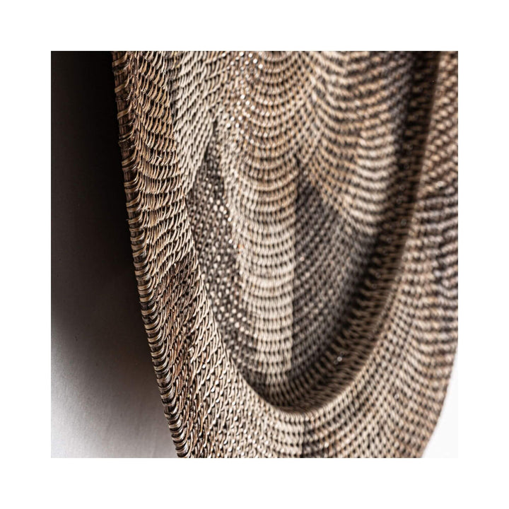 Close-up of Nyis Collection Plate E showing natural woven texture and intricate detail.
