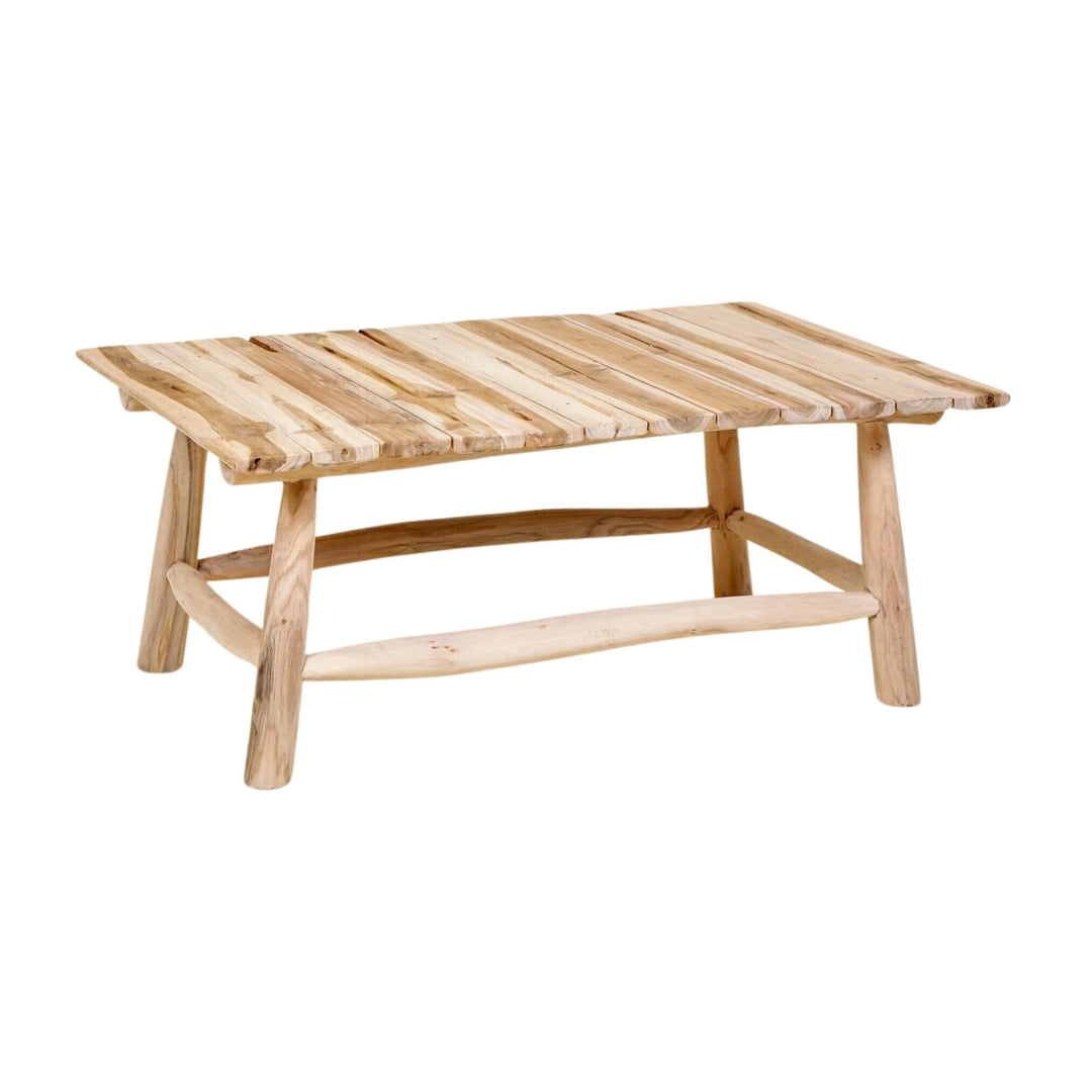 “Nikko Coffee Table in natural teak wood, 90x60x39 cm.”