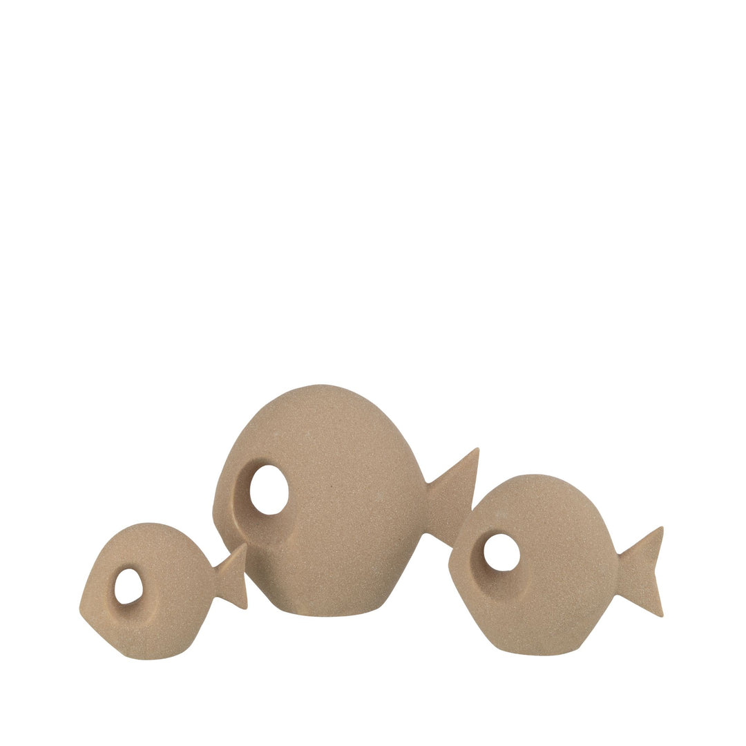 Ocean Collection sand round fish porcelain figures displayed as a decorative set.