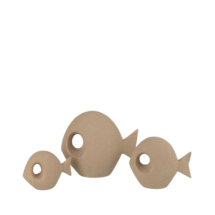 Ocean Collection sand round fish porcelain figures displayed as a decorative set.