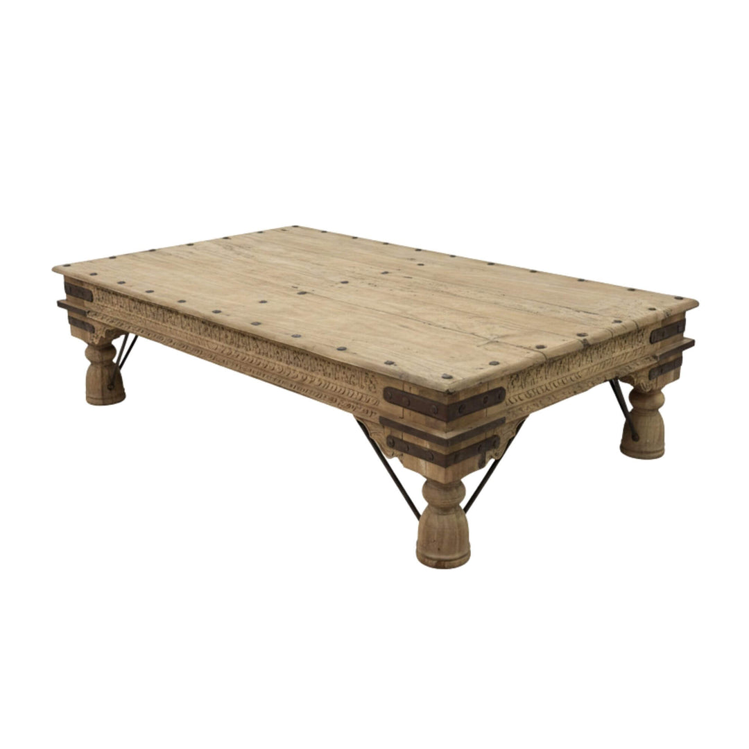 Front view of the Old India Coffee Table handcrafted from reclaimed wood.