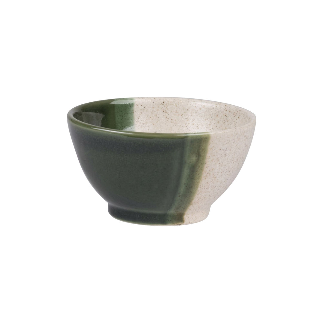 Ceramic bowl from the Olive tableware collection with handcrafted glaze contrast.