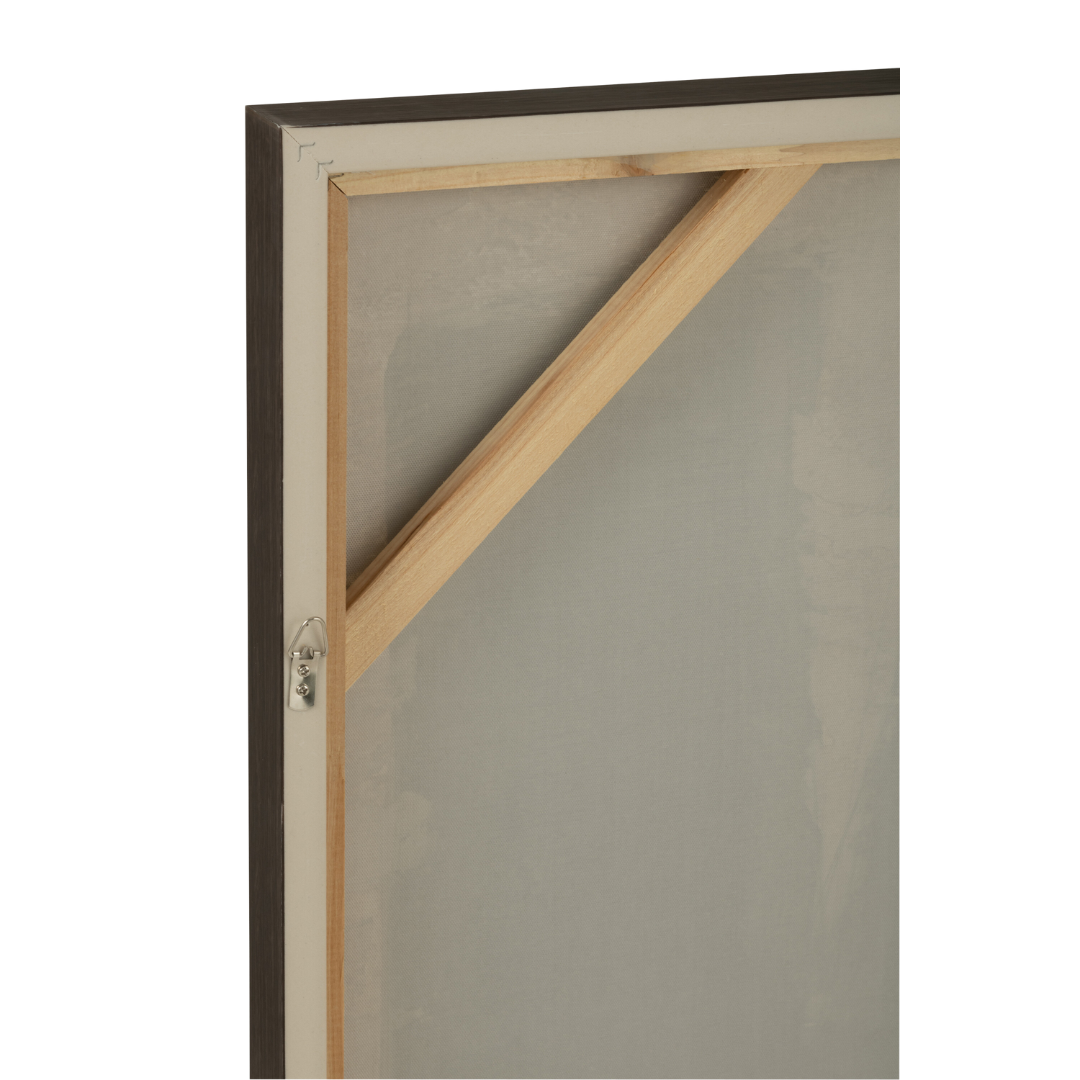 Rear view of the Ombra Painting displaying the wooden support frame and hanging system.