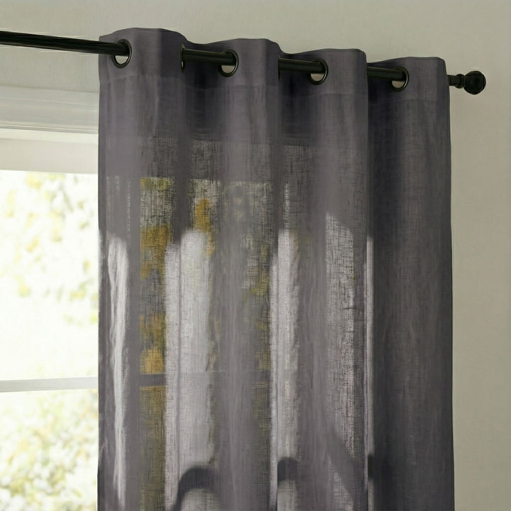 Close-up detail of the Opera curtain highlighting the woven cotton and linen blend.