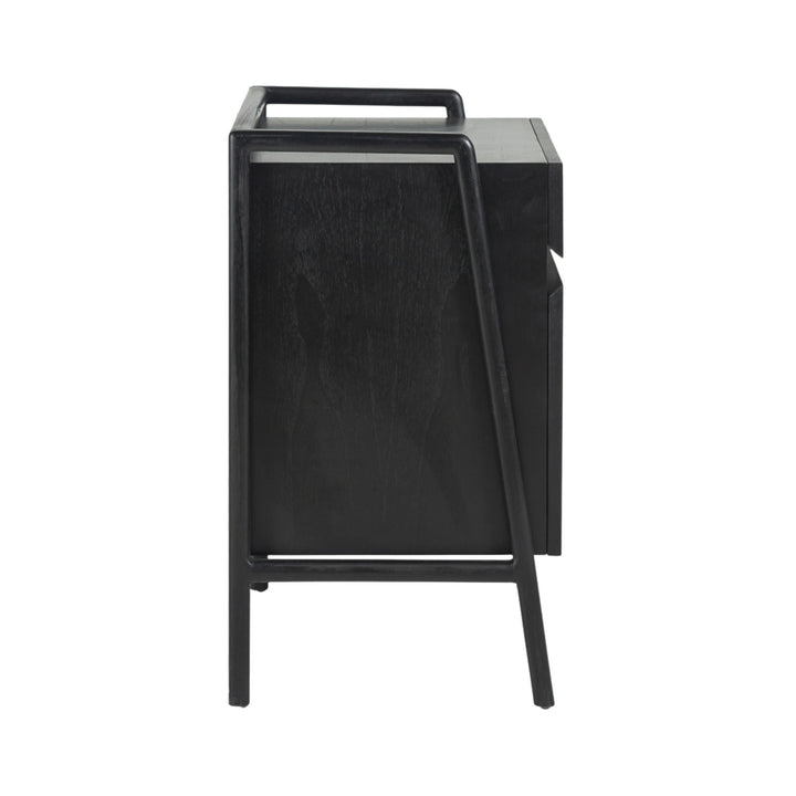 Side view of the Otemanu bedside table showing its elevated frame and clean lines.