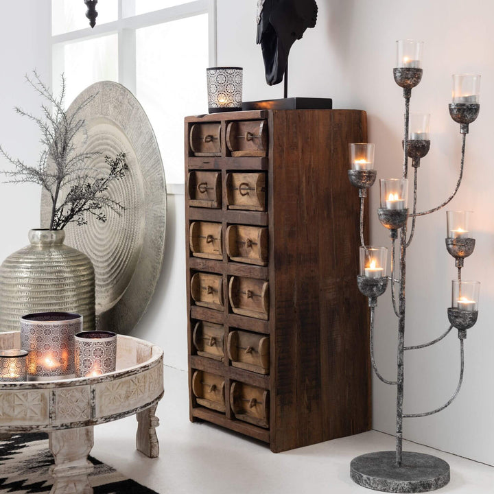 Otto Drawer styled in interior setting beside decor pieces