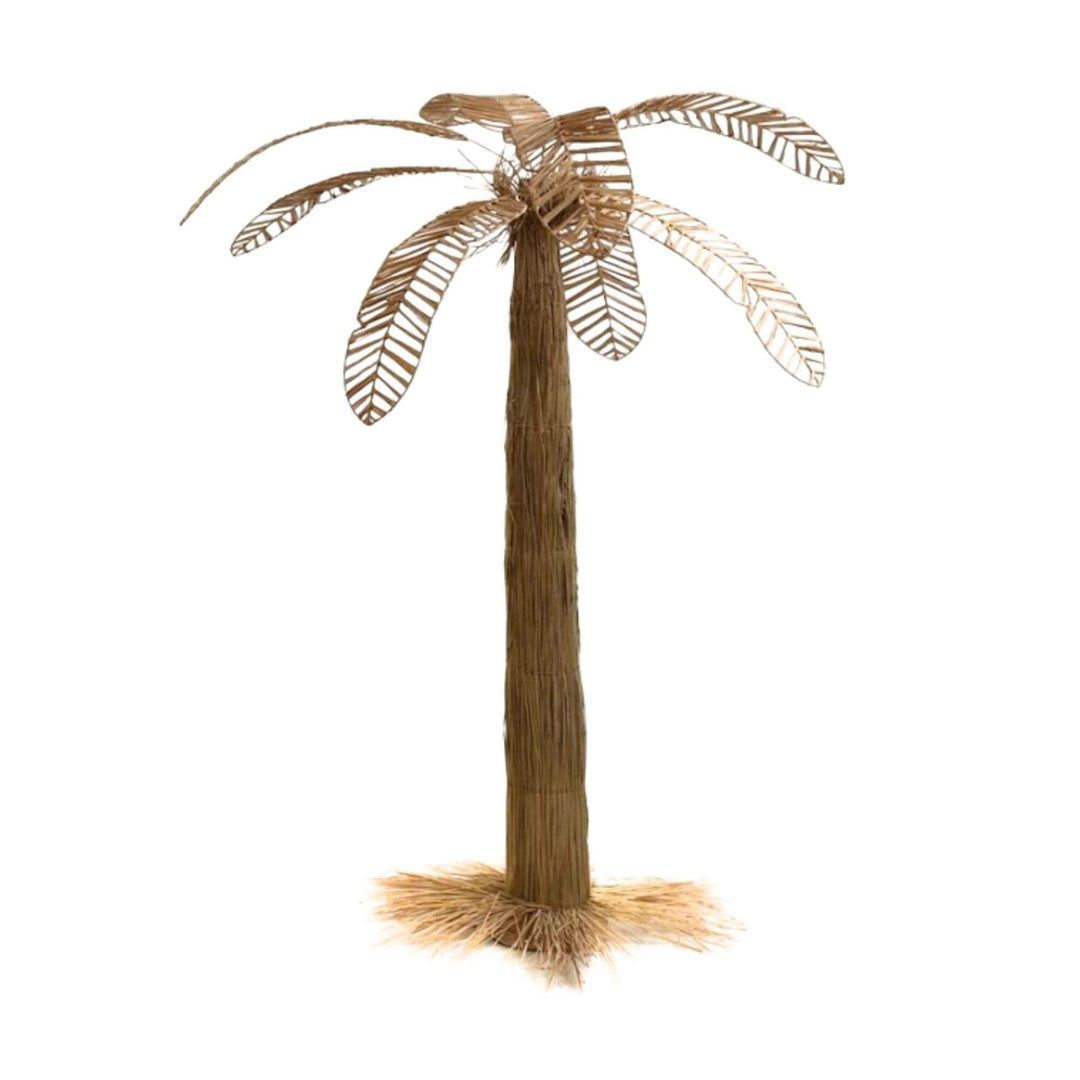 Palm Deco Stand Figure made of natural fibers with handcrafted leaves.