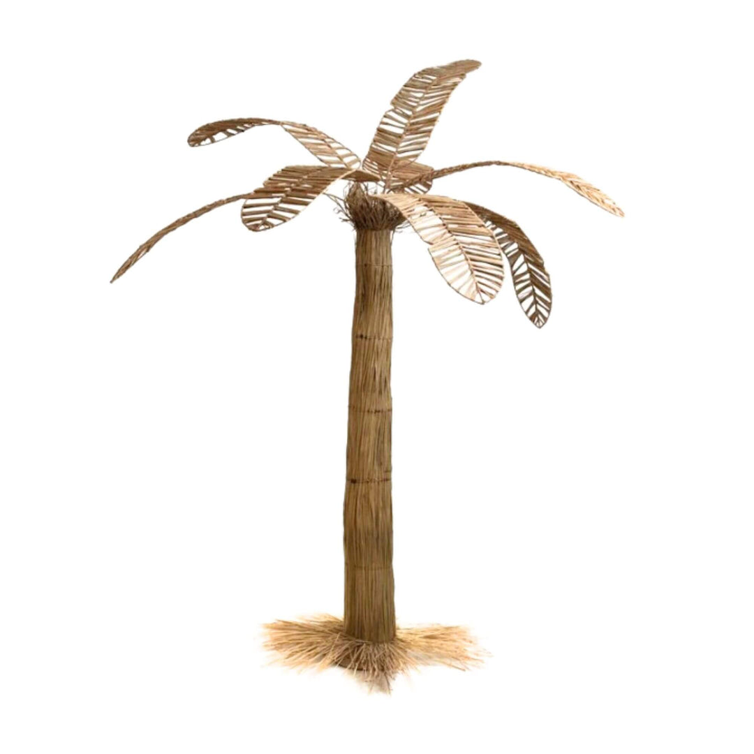 Palm Deco Stand Figure made of natural fibers with handcrafted leaves.