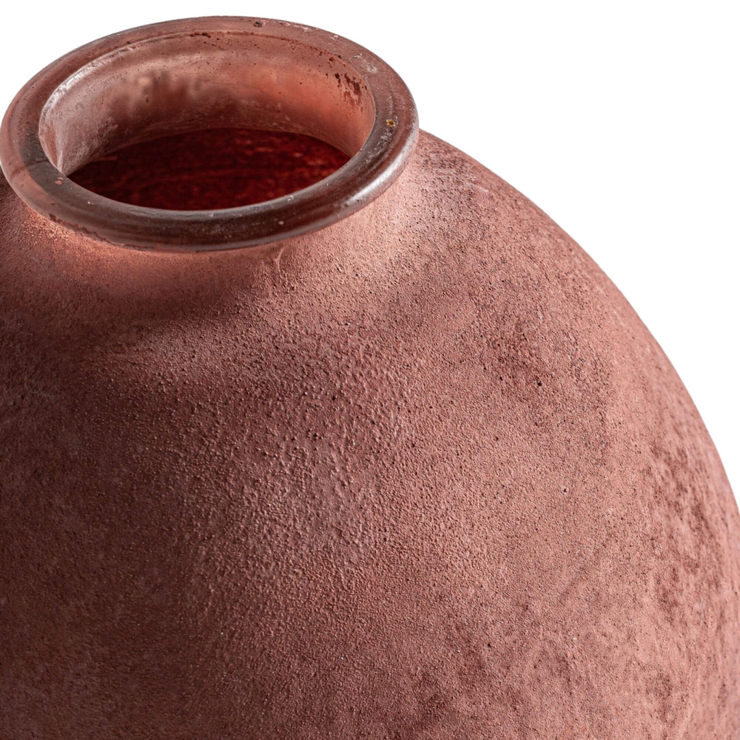 Close-up of Parana Crystal Vase showing soft matte glass texture.