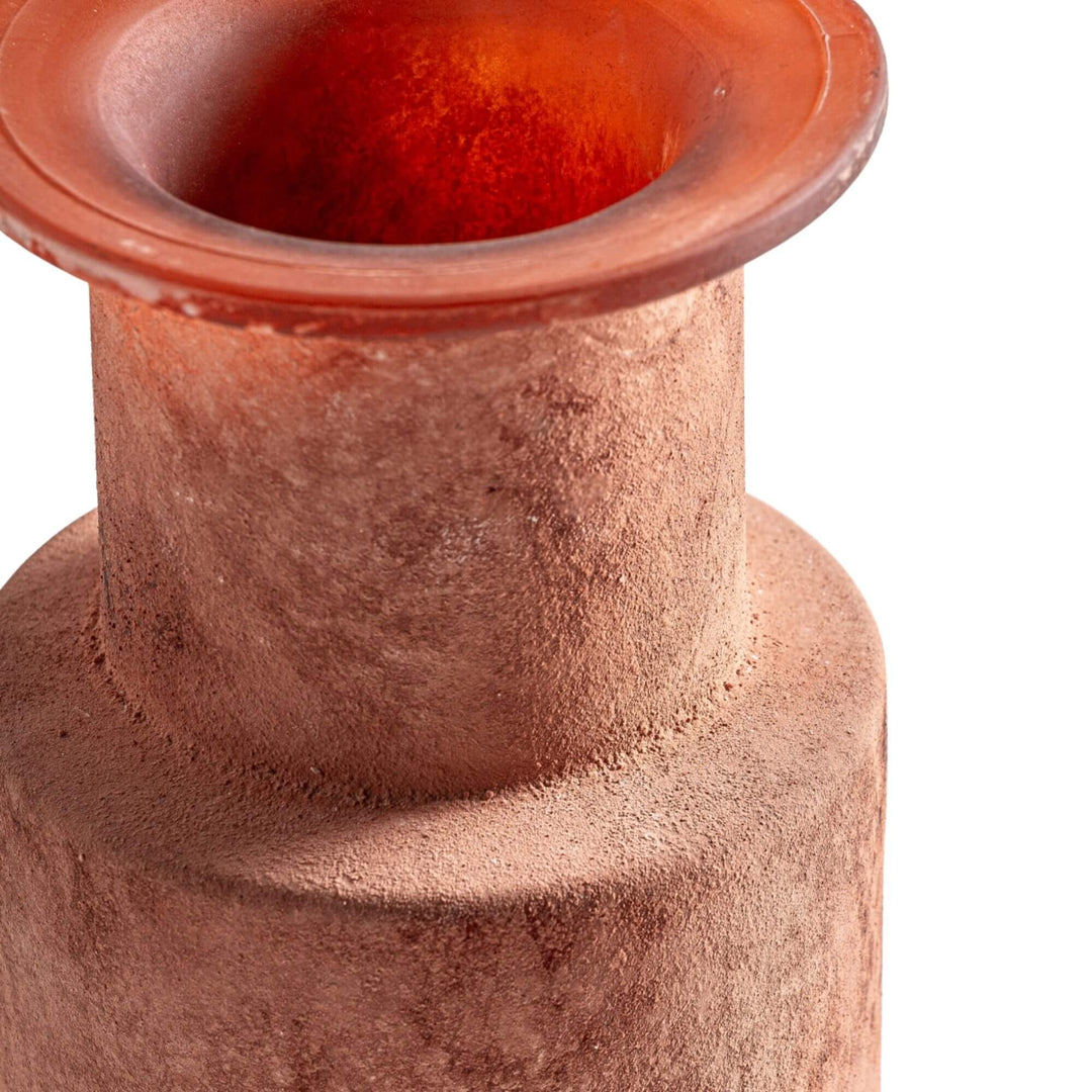 Close-up of Parana Crystal Vase showing textured glass and soft tone.