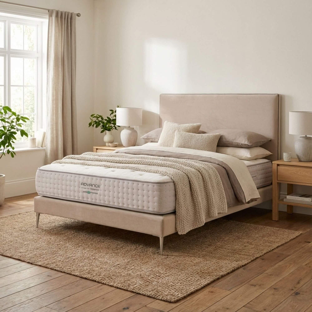 Styled bedroom featuring the Pescara Headboard