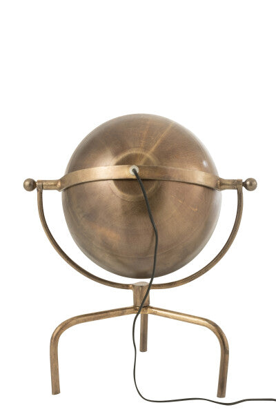 Back angle of Pix iron lamp with sculptural stand design.