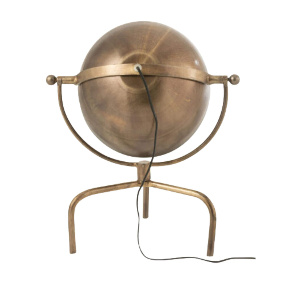 Back angle of Pix iron lamp with sculptural stand design.