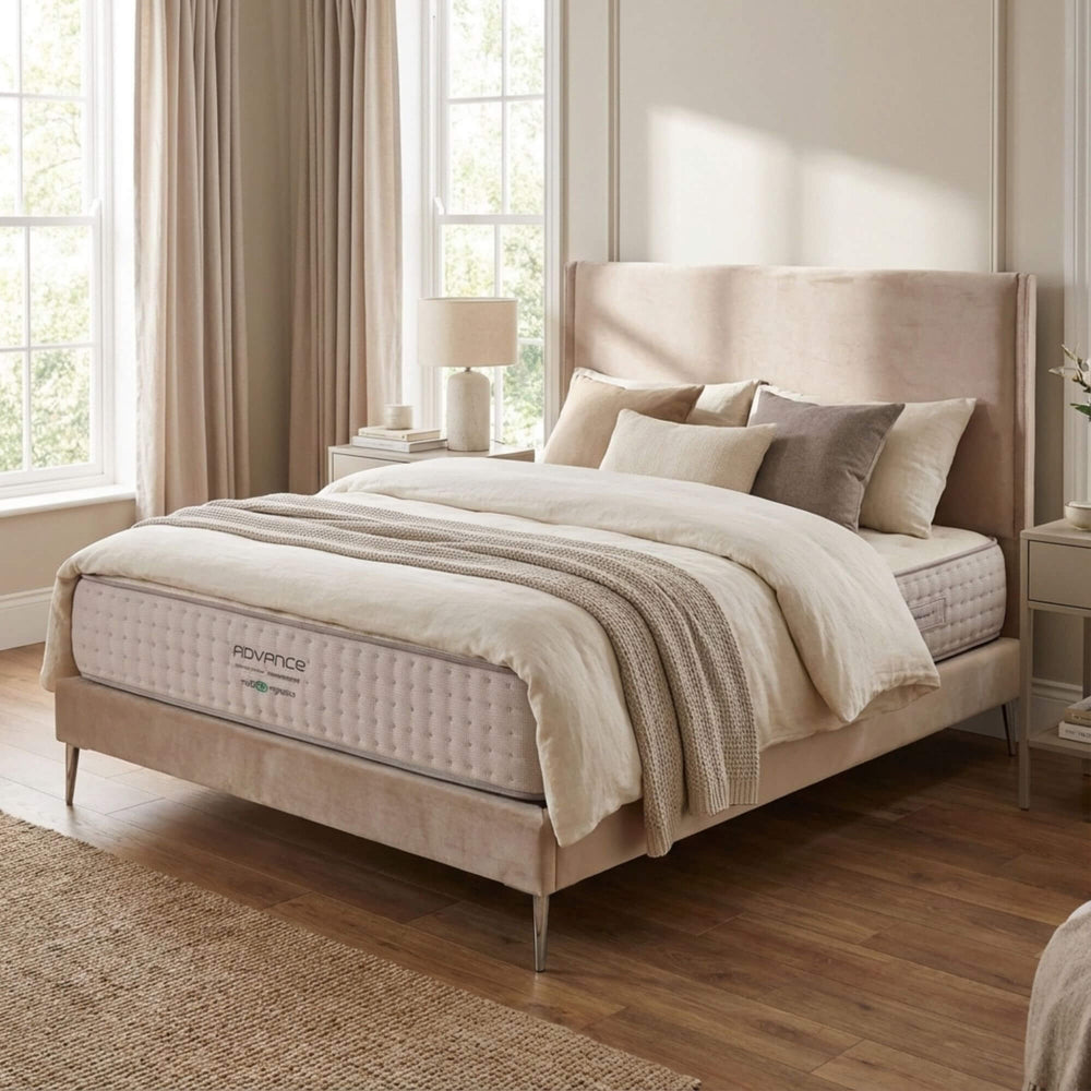 Styled bedroom featuring the Positano Headboard